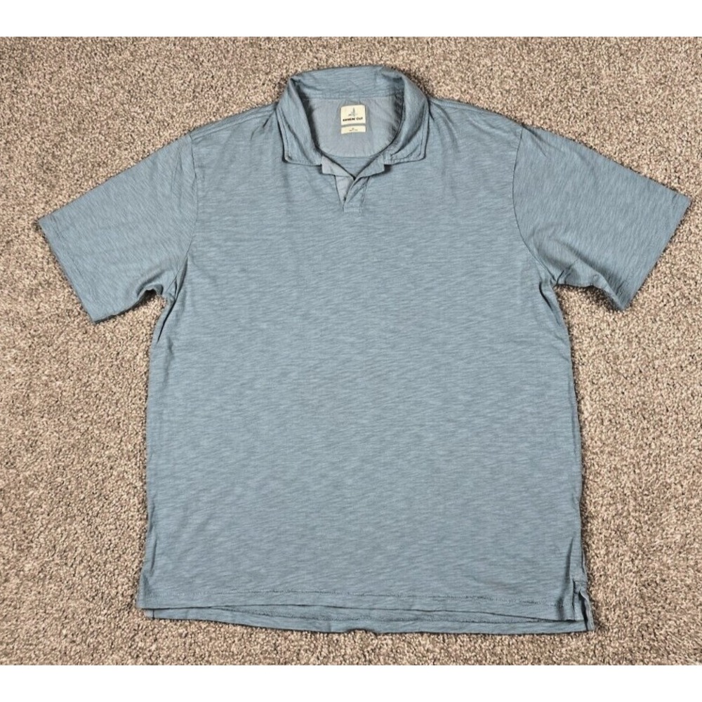 Johnnie O Polo Shirt Mens XL Blue Hanging Out Short Sleeve Cotton‎ Bamboo Casual